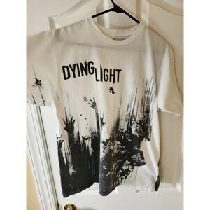 Dying Light Video Game Promo T-Shirt Size L Anvil White Black AOP 2015